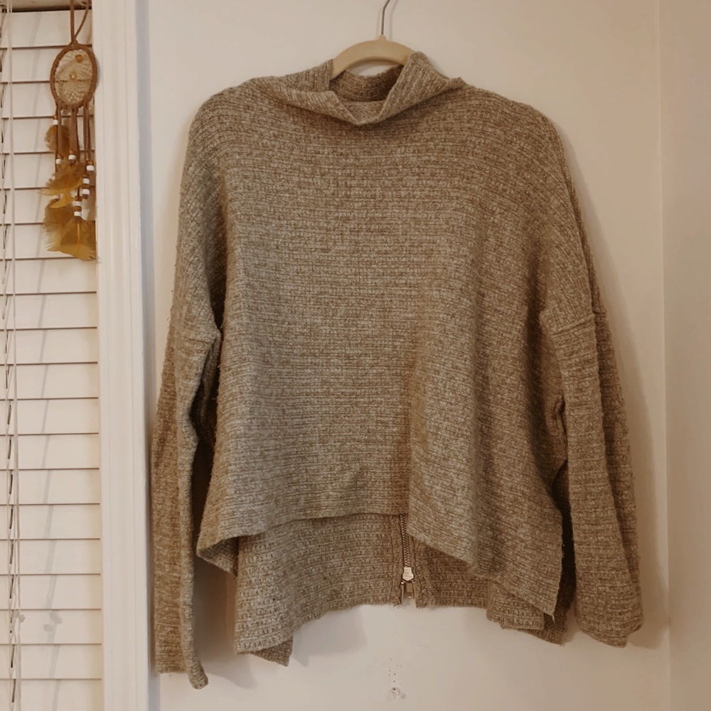 Free People Grey Sweater with Zip